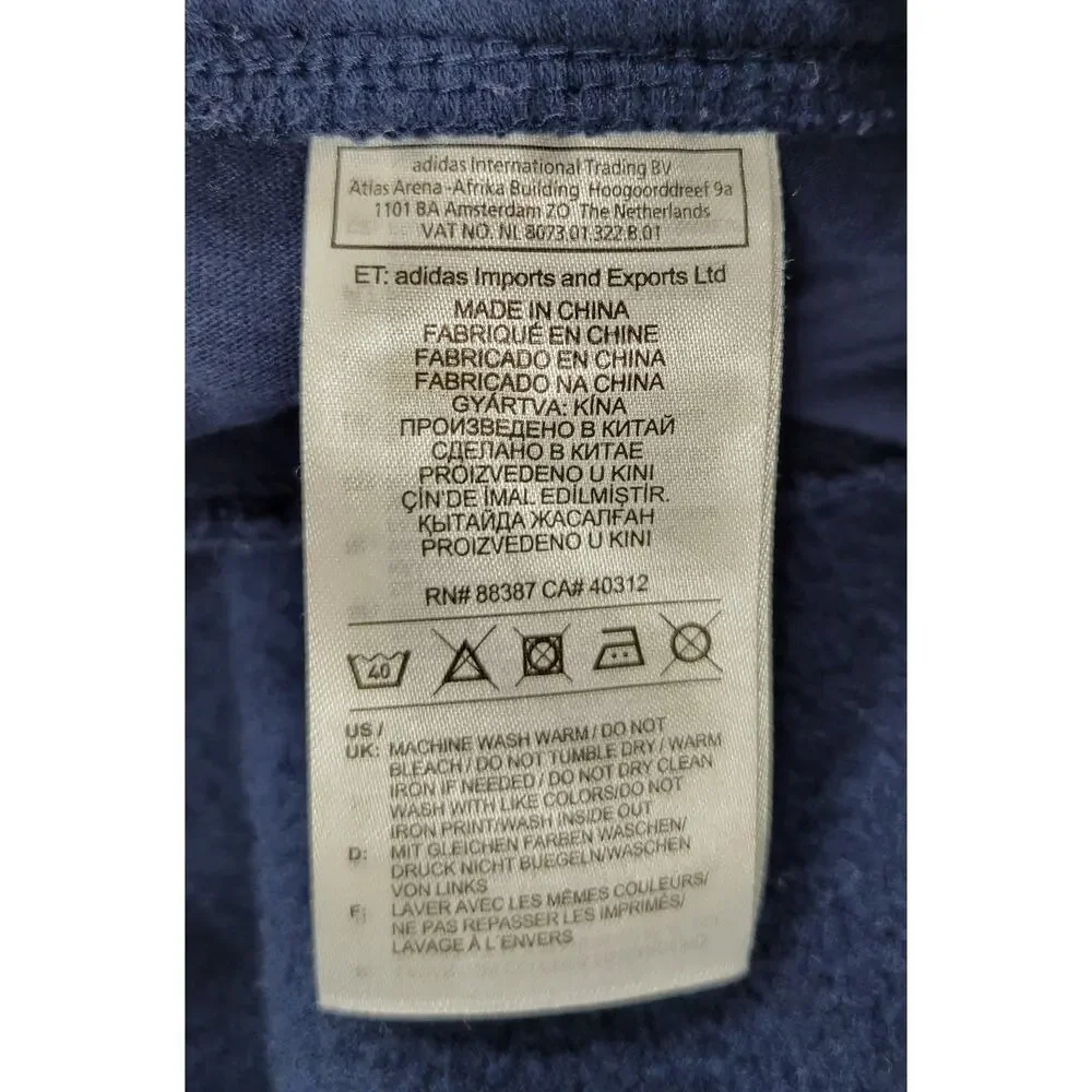 I9) Adidas Sportswear Men Fleece Tracksuit Navy Blue Hooded Sweatshirt Pants 2XL